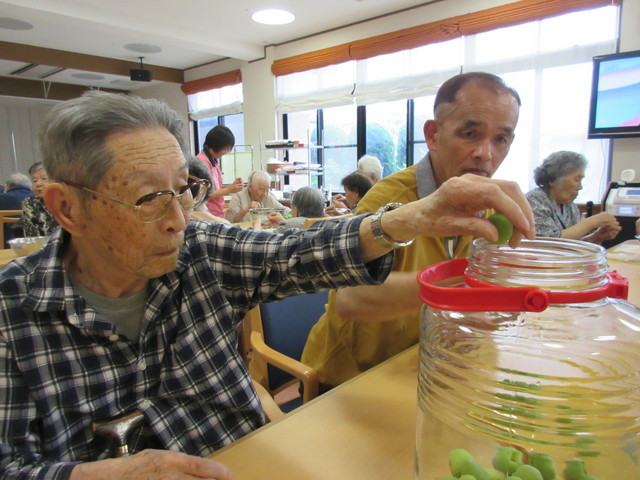 梅、りんご酢、氷砂糖を交互に入れて