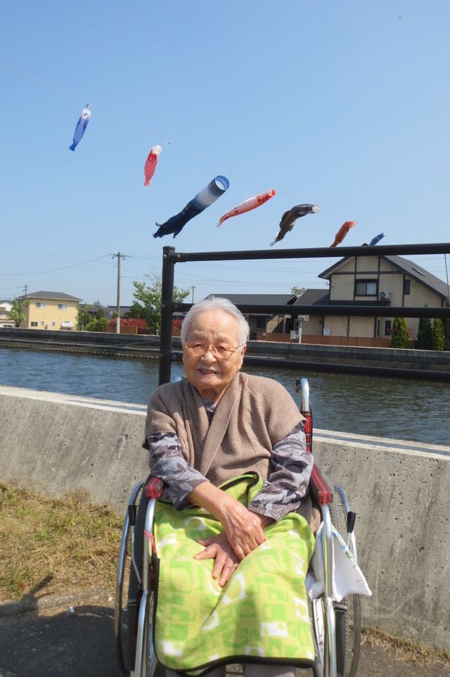 川沿いの鯉のぼり